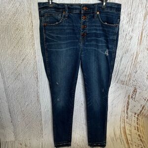 Madewell 10” High Rise Skinny Jeans Size 30 Dark Wash Stretch Denim Women’s